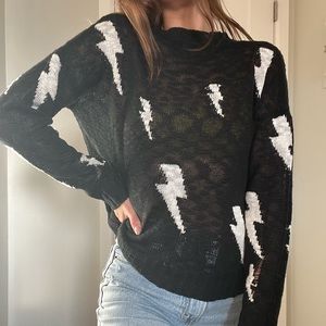 Olivaceous Lightening Bolt Sweater